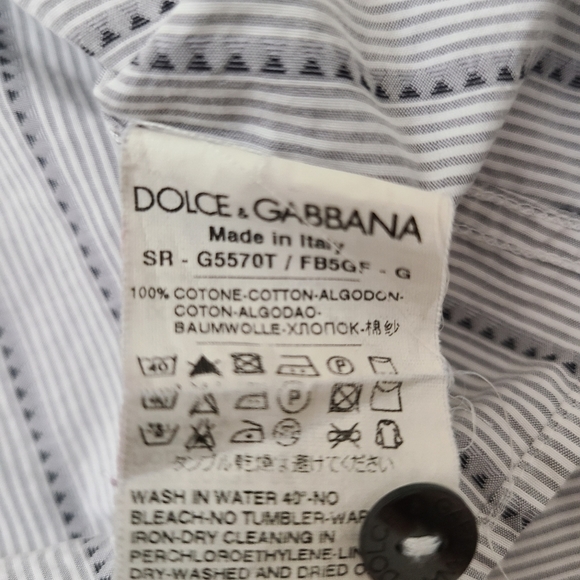 Dolce & Gabbana Martini vintage pinstriped long sleeve shirt (Ptp 21") - Picture 5 of 6